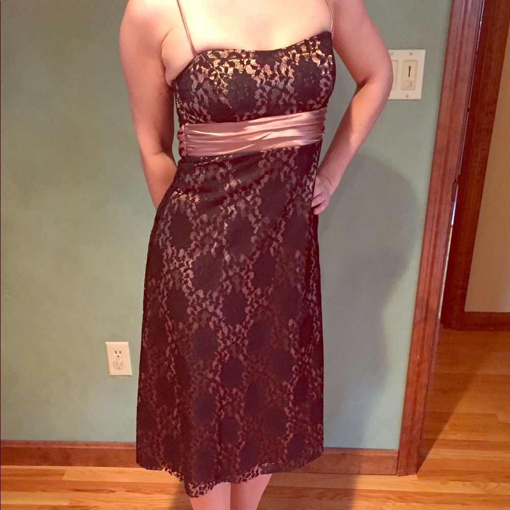 Bari Jay Lace Overlay Dress